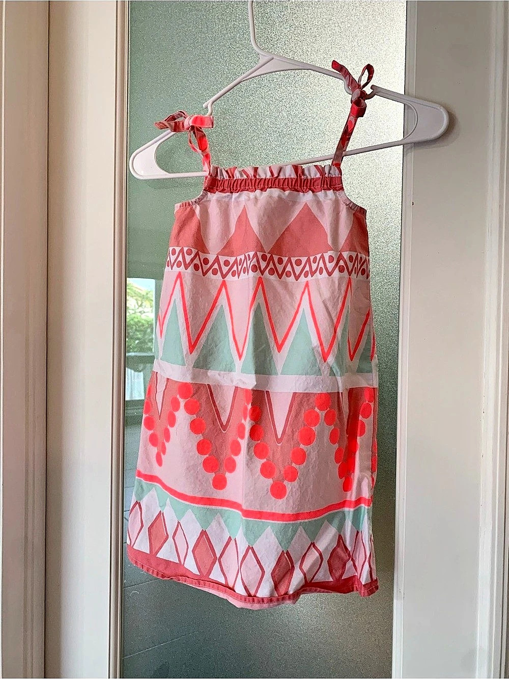Gymboree Girls Geometric Dress in Pink & Red Size 6
